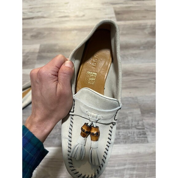GUCCI | Authentic Ivory Bamboo Tassel Loafers Slip On Shoes Women’s Size 35 - Picture 7 of 10